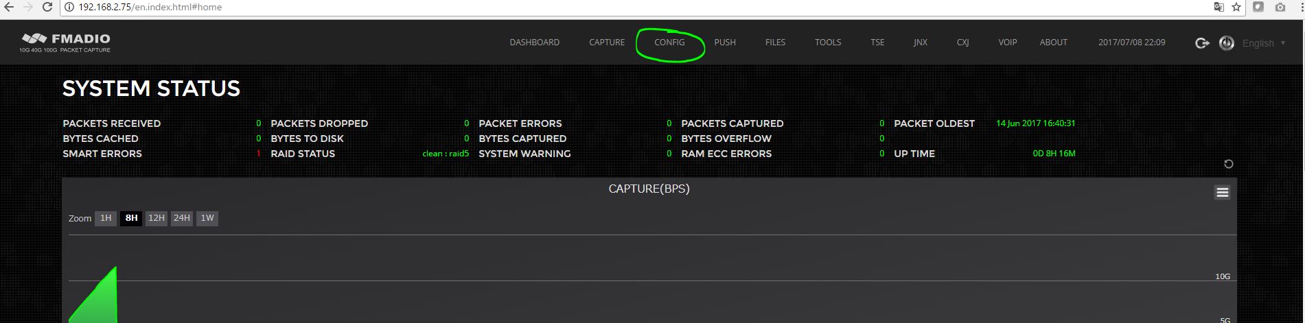 10g VOIP analytics config menu