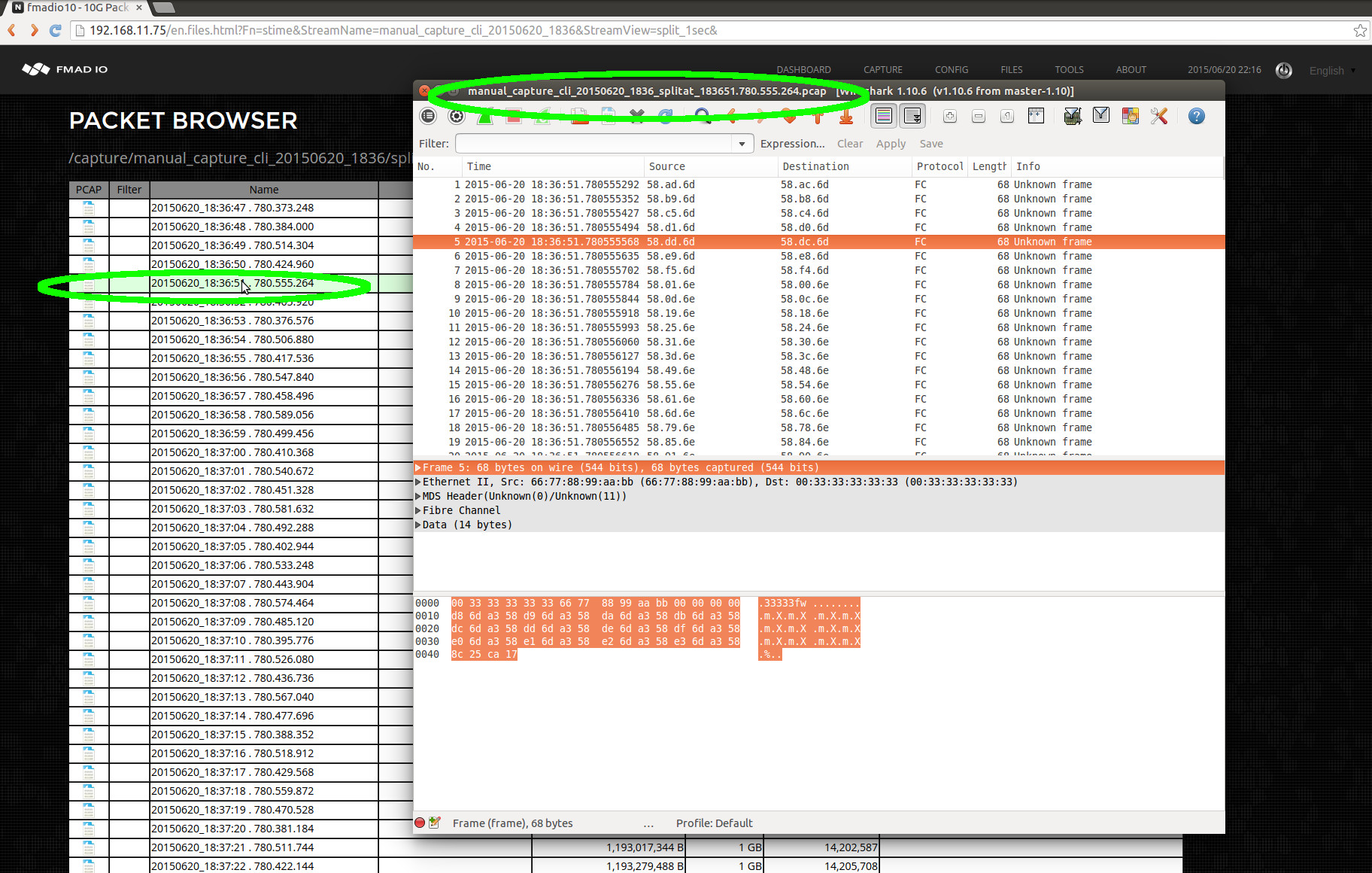 10g packet capture manual PCAP download split 1sec download wireshark